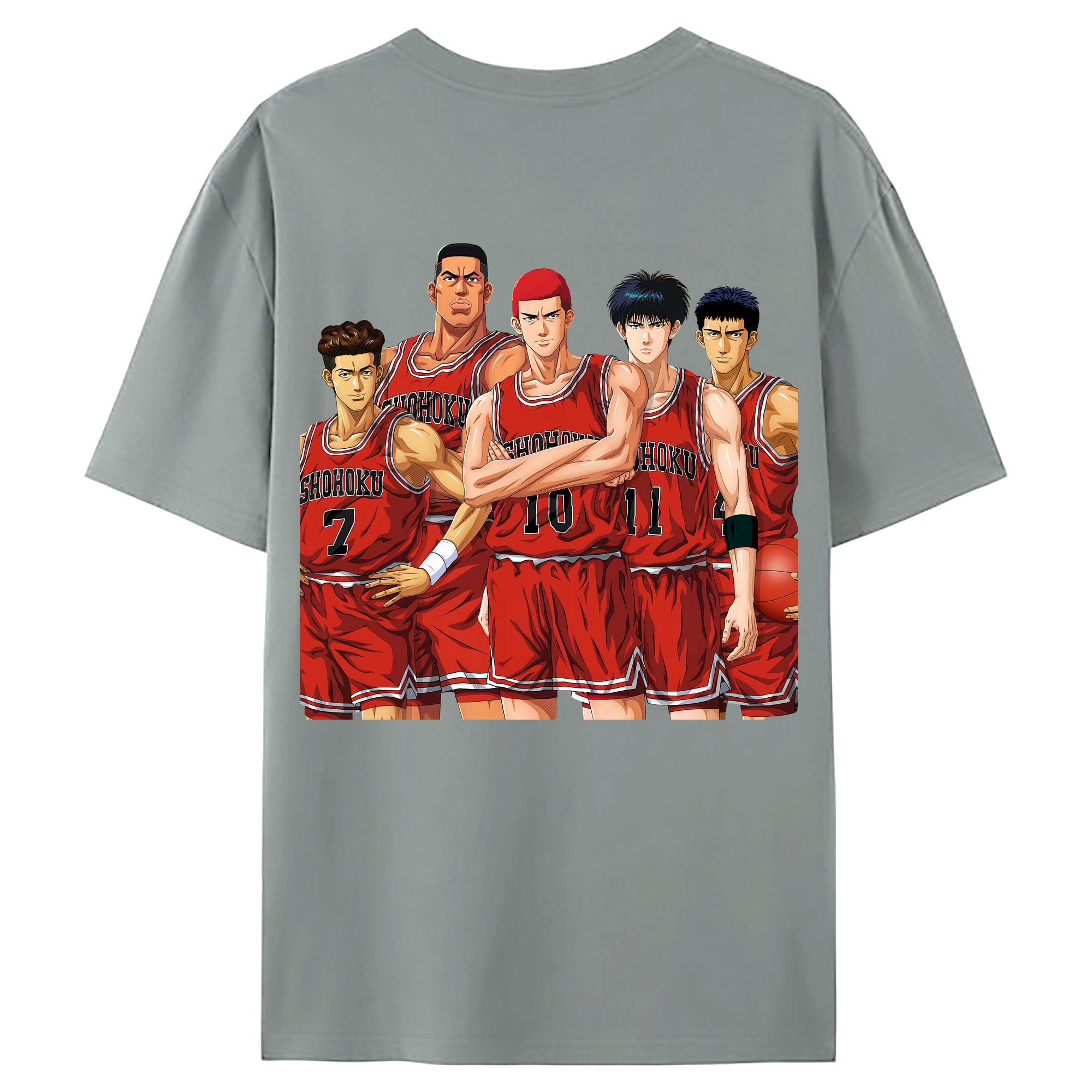 （画像用） SLAM DUNK／スラムダンク 綿100％ メンズ半袖Tシャツ（バックプリント） 通気性